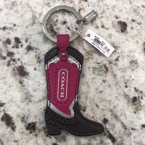 Coach Leather Cowgirl Boot Keychain